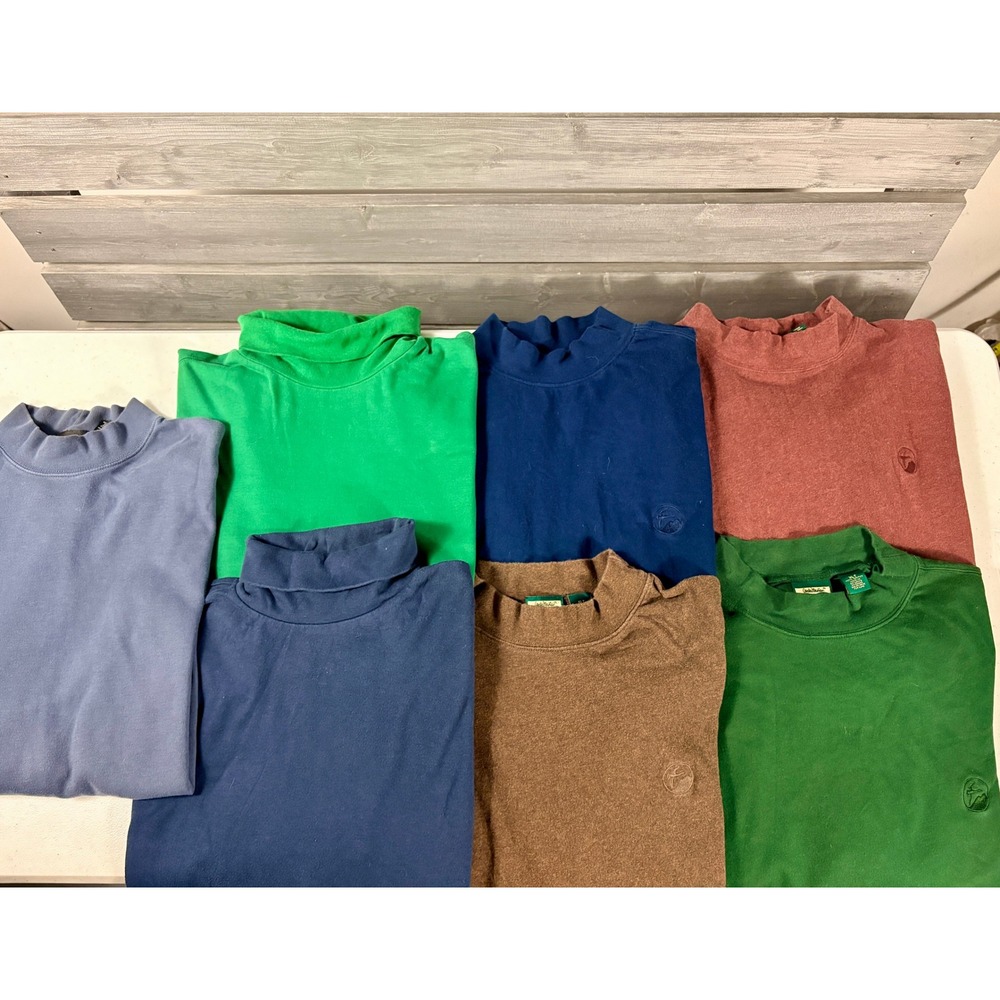 Vtg Gander Mountain Guide Series Mens XLT Mock Neck Turtleneck Shirt Lot of 7